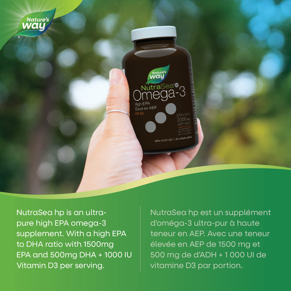 NutraSea® HP™ +D Omega-3 Liquid Gels, Fresh Mint / 60 softgels