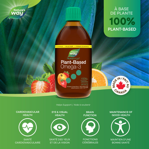 NutraVege™ Omega-3, à base de plantes, fraise orange / 16,9 fl oz (500 ml)