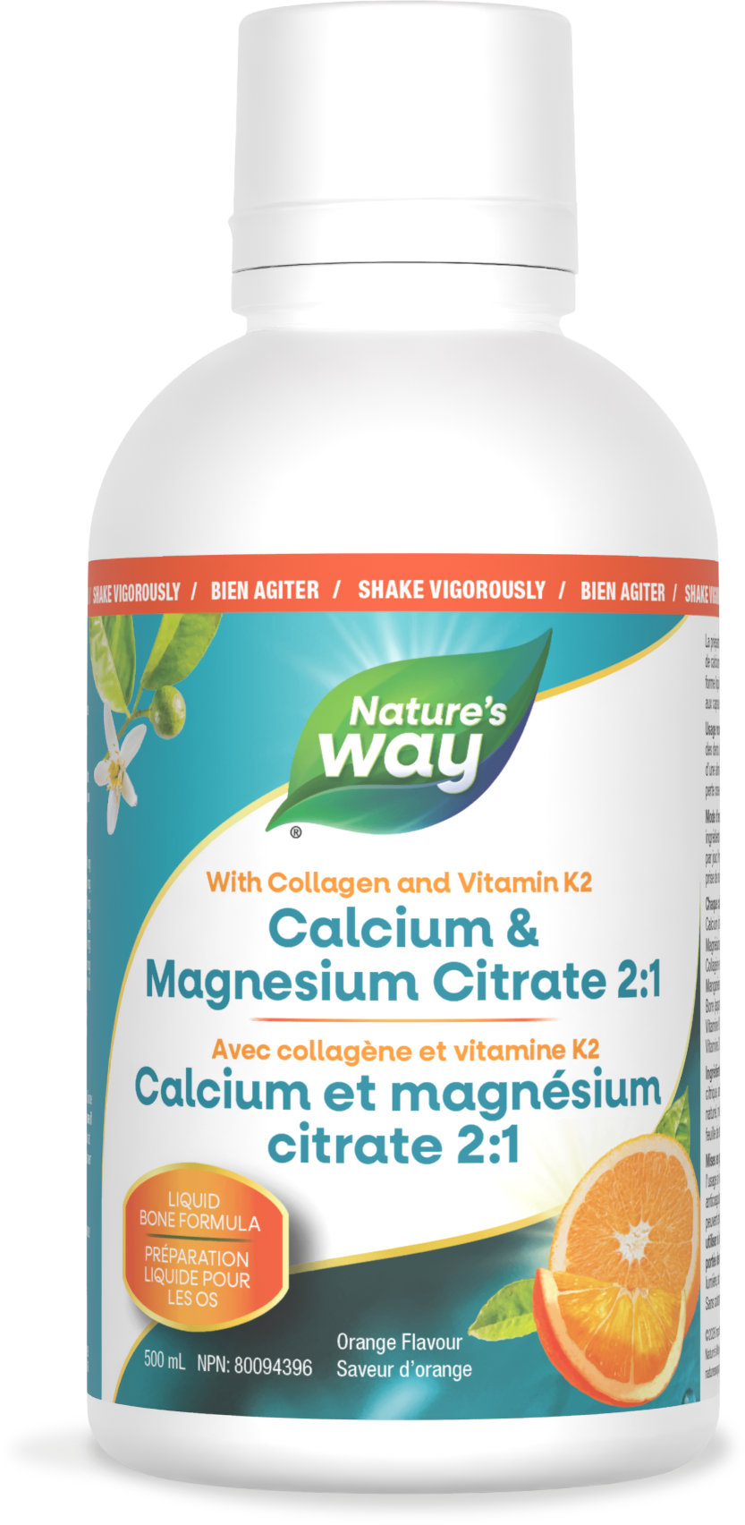 Calcium & Magnesium Citrate 2:1 with Vitamin K2 & Collagen, Orange / 16.9 fl oz (500 ml)