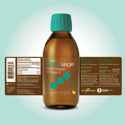 NutraVege Omega-3, Plant-Based,  Lemon / 6.8 fl oz (200 ml)