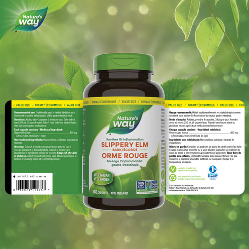 Slippery Elm Bark / 180 capsules