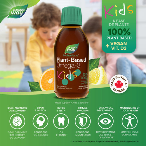 NutraVege Kids Omega-3, à base de plantes, punch aux agrumes / 5 oz (150 ml)