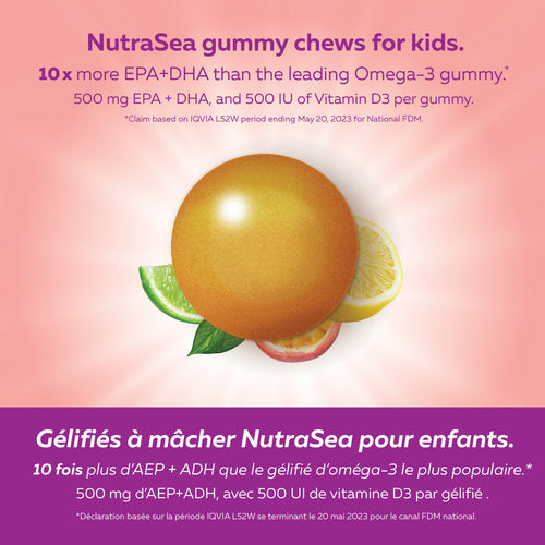 Gélifiés à mâcher NutraSea Oméga-3 pour Enfants / 30 gélifiés