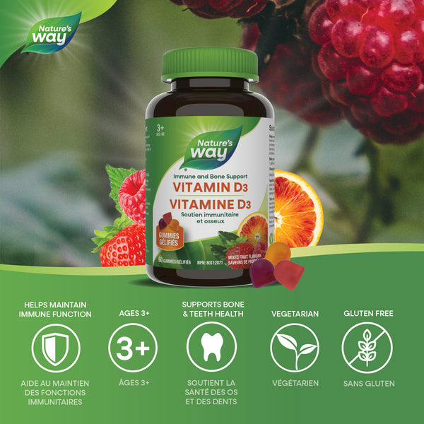 Vitamine D, Soutien immunitaire et osseux / 60 gélifiés