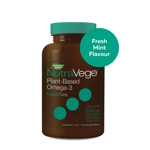 NutraVege™ Omega-3, Plant Based, Liquid Gels, Fresh Mint / 30 softgels