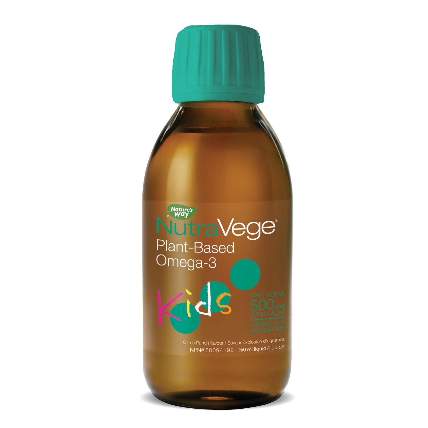NutraVege Kids Omega-3, Plant-Based,  Citrus Punch / 5 oz (150 ml)