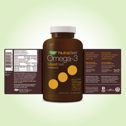 Gels liquides Oméga-3 NutraSea+D™, menthe fraîche / 150 gélules