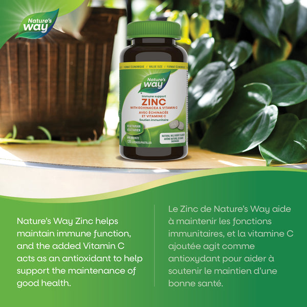 Zinc avec Echinacea & Vitamine C / 120 pastilles