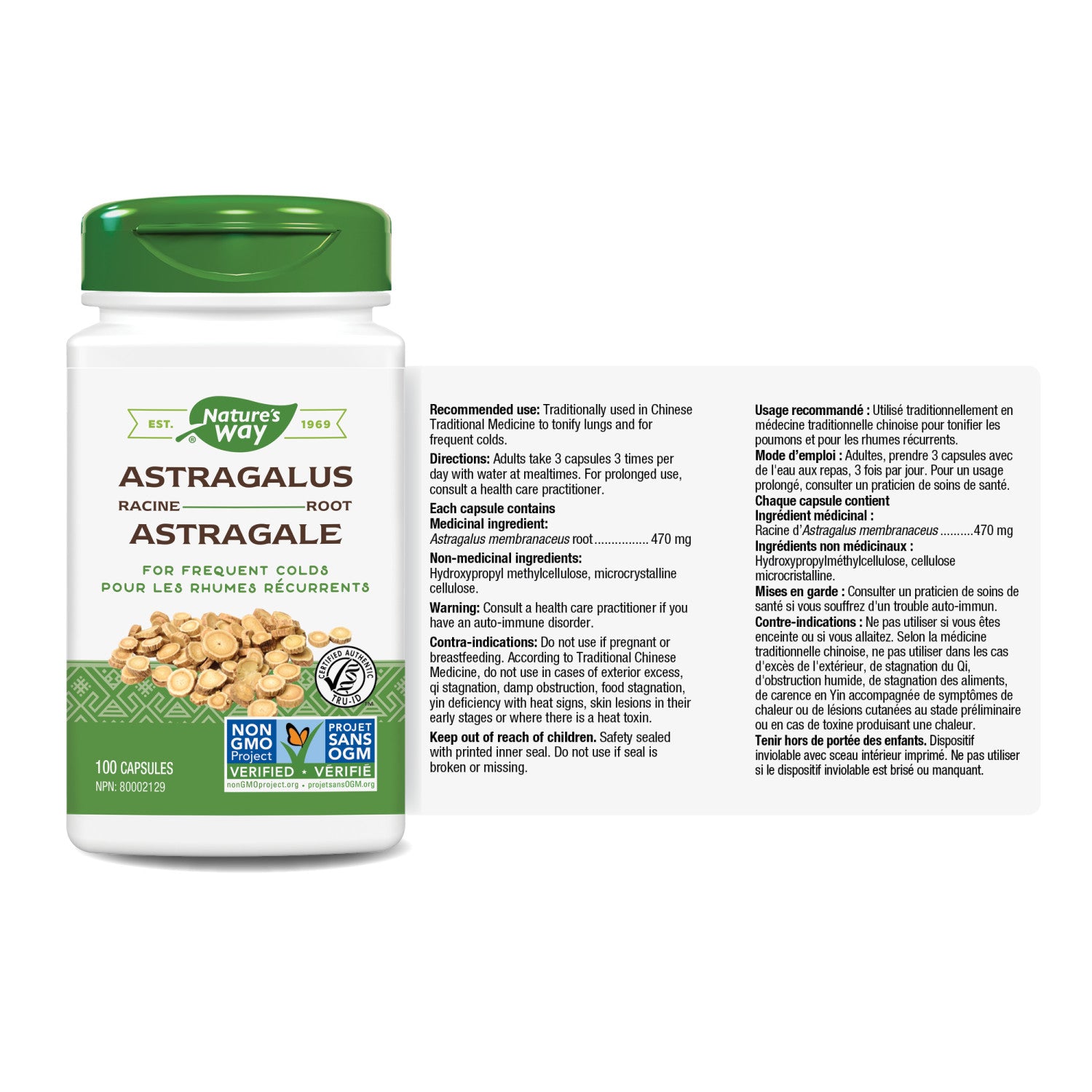 Astragalus Root 100 capsules