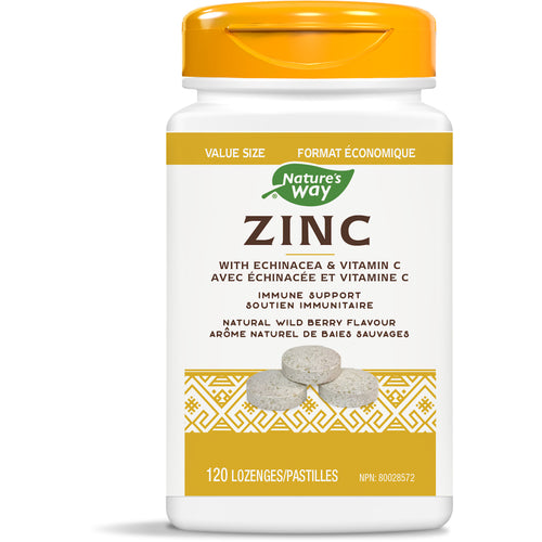 Zinc avec Echinacea &amp; Vitamine C / 120 pastilles