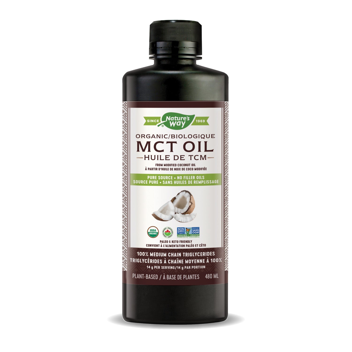 Nature's Way 100% MCT Oil From Coconut, Certified Organic / 16 fl oz (480 ml)