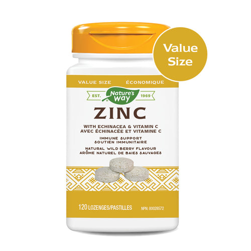 Zinc avec Echinacea &amp; Vitamine C / 120 pastilles