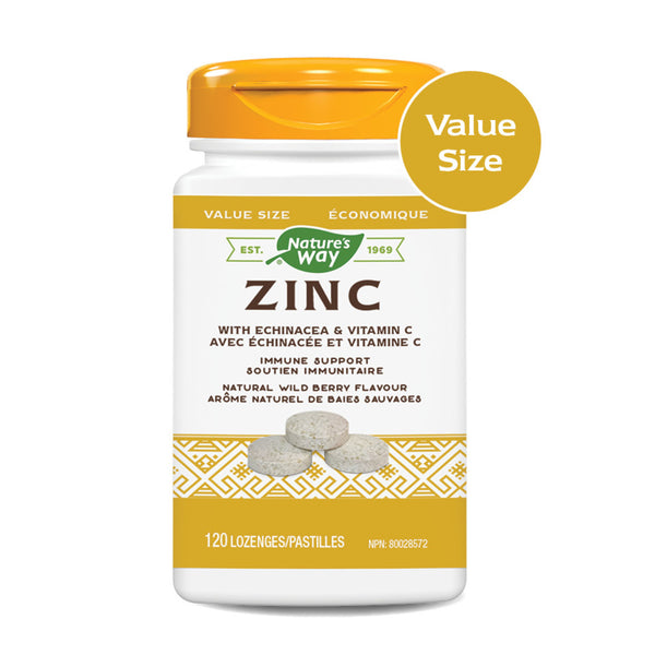 Zinc avec Echinacea & Vitamine C / 120 pastilles