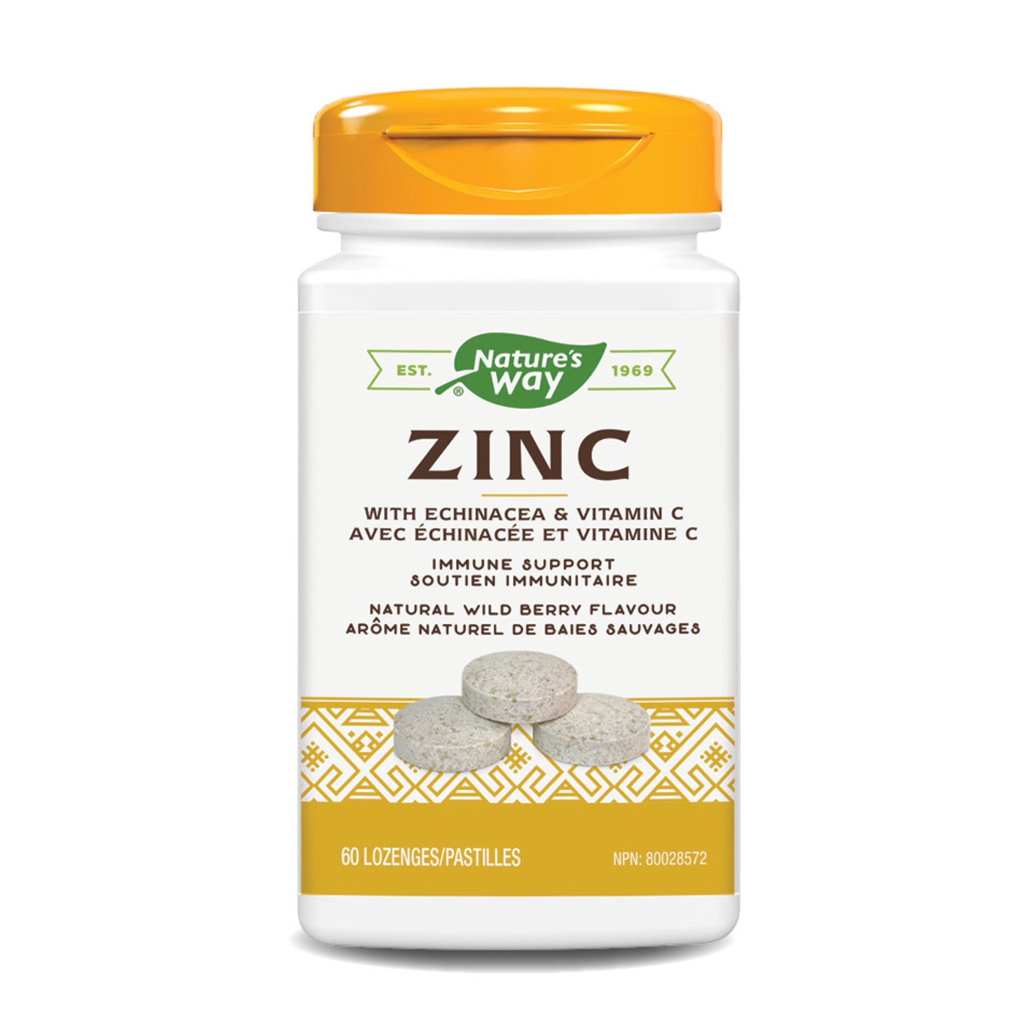Zinc avec Echinacea & Vitamine C / 60 pastilles