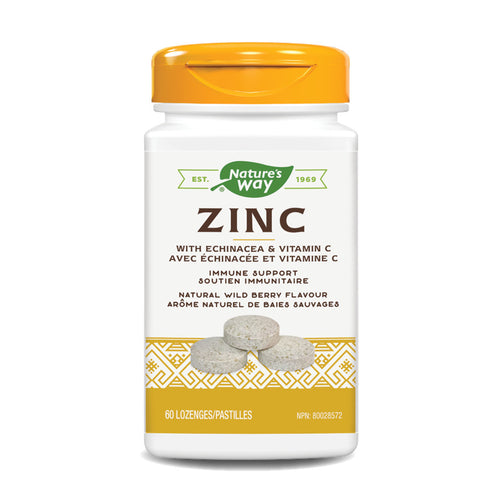 Zinc avec Echinacea &amp; Vitamine C / 60 pastilles