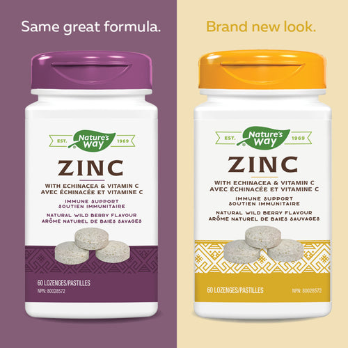 Zinc avec Echinacea &amp; Vitamine C / 60 pastilles