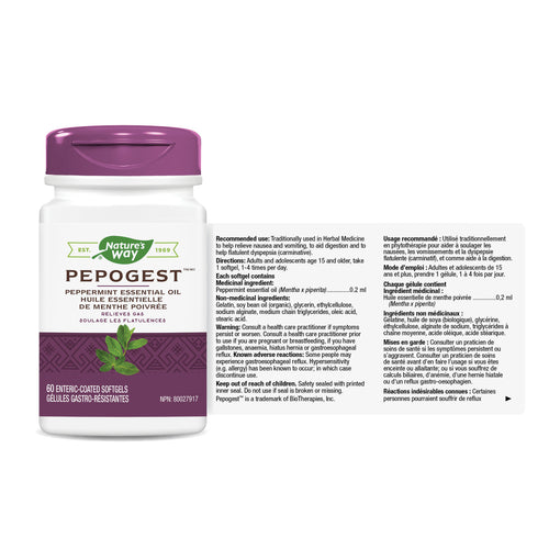 Pepogest™, Peppermint Essential Oil / 60 softgels